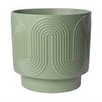 $28.98 BH&G 12" Amy Wave Ceramic Planter Green A23