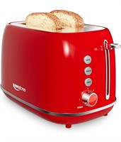 2 Slice Stainless Steel Toaster Retro with 6