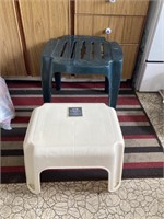 Plastic Step Stool & Outdoor Side Table