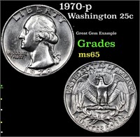 1970-p Washington Quarter 25c Grades GEM Unc