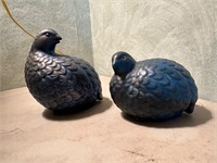 Pair of Ceramic Quail Figurines