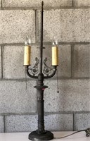 1920's Ornate Chain Pull Lamp-Works