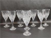 Crystal Wine Goblets with Starburst Design