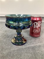 Indiana Glass Thumbprint Iridescent Candy Dish