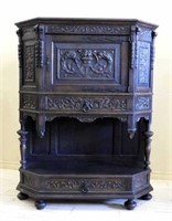 Neo Renaissance Well Carved Oak Cabinet.