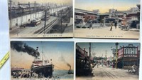 Japanese Hand Tinted Transportation Post Card Lot