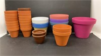 Lot of 27 planters pots. 2 extra small, 17 small,