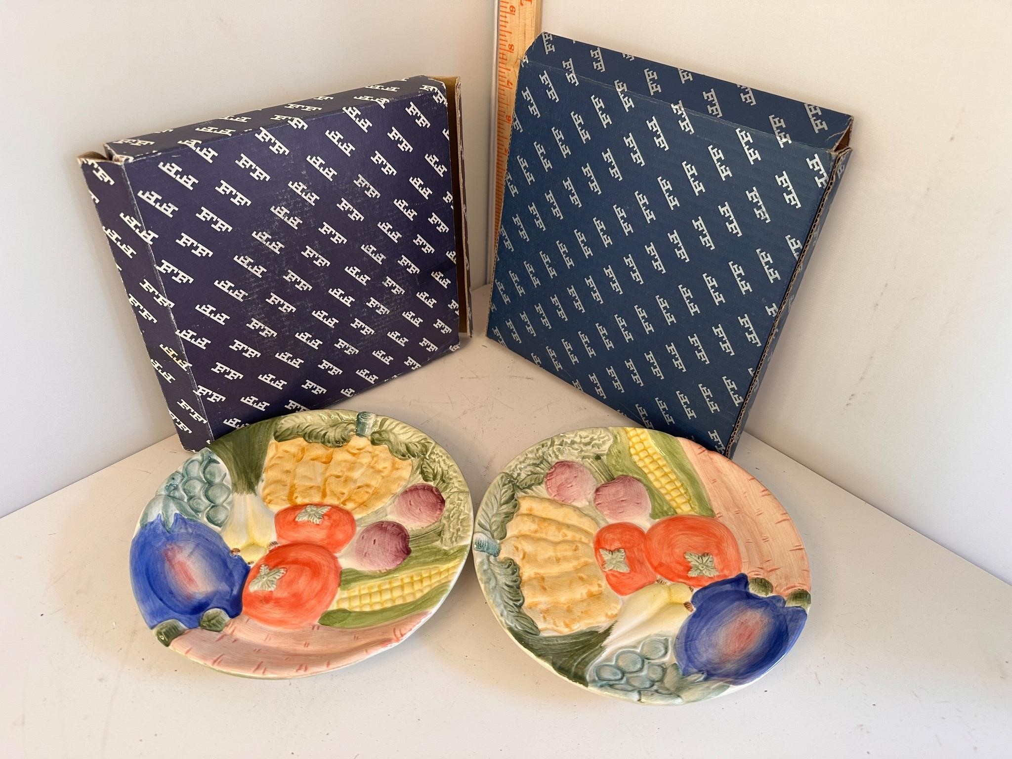 2 Fitz and Floyd small vegetable plates