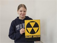 Metal FALLOUT SHELTER 10 x 14" Sign
