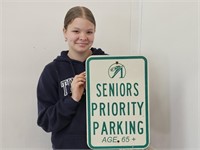 Metal SENIOR PARKING Sign 12 x 18"