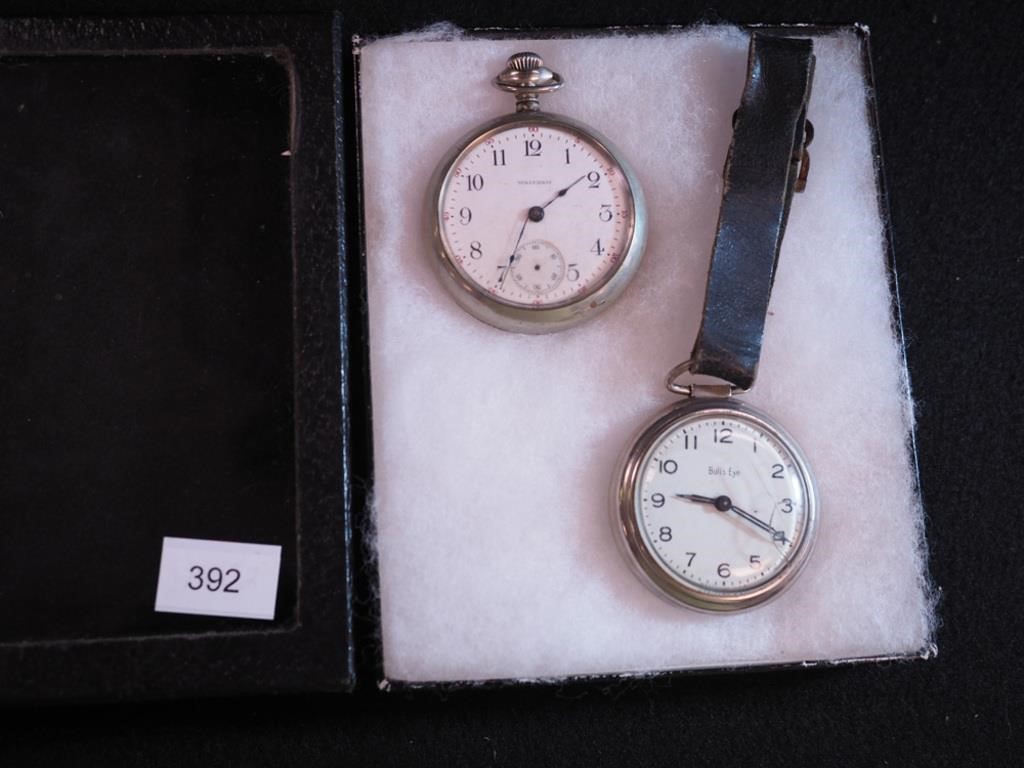 Two watches: Waltham open-face pocket watch