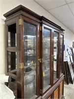 CHINESE INSPIRED BREAKFRONT CHINA CABINET NOTE