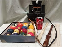 Vintage pool balls, Belfont 7 x 35 Binoculars