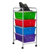 Mind Reader Rolling Cart with Drawers, Utility