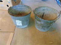2 Galvanized Buckets