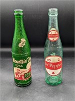2 Pc. Vintage Glass Soda Bottles