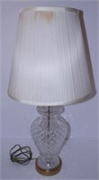 Signed Waterford crystal diamond cut table lamp
