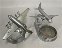 2 Metal Airplane Desk Models