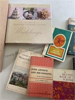 Box of books including the best of Martha Stewart