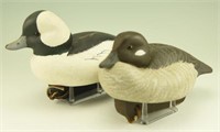 Pair of Mike Smyser carved cork body Buffleheads