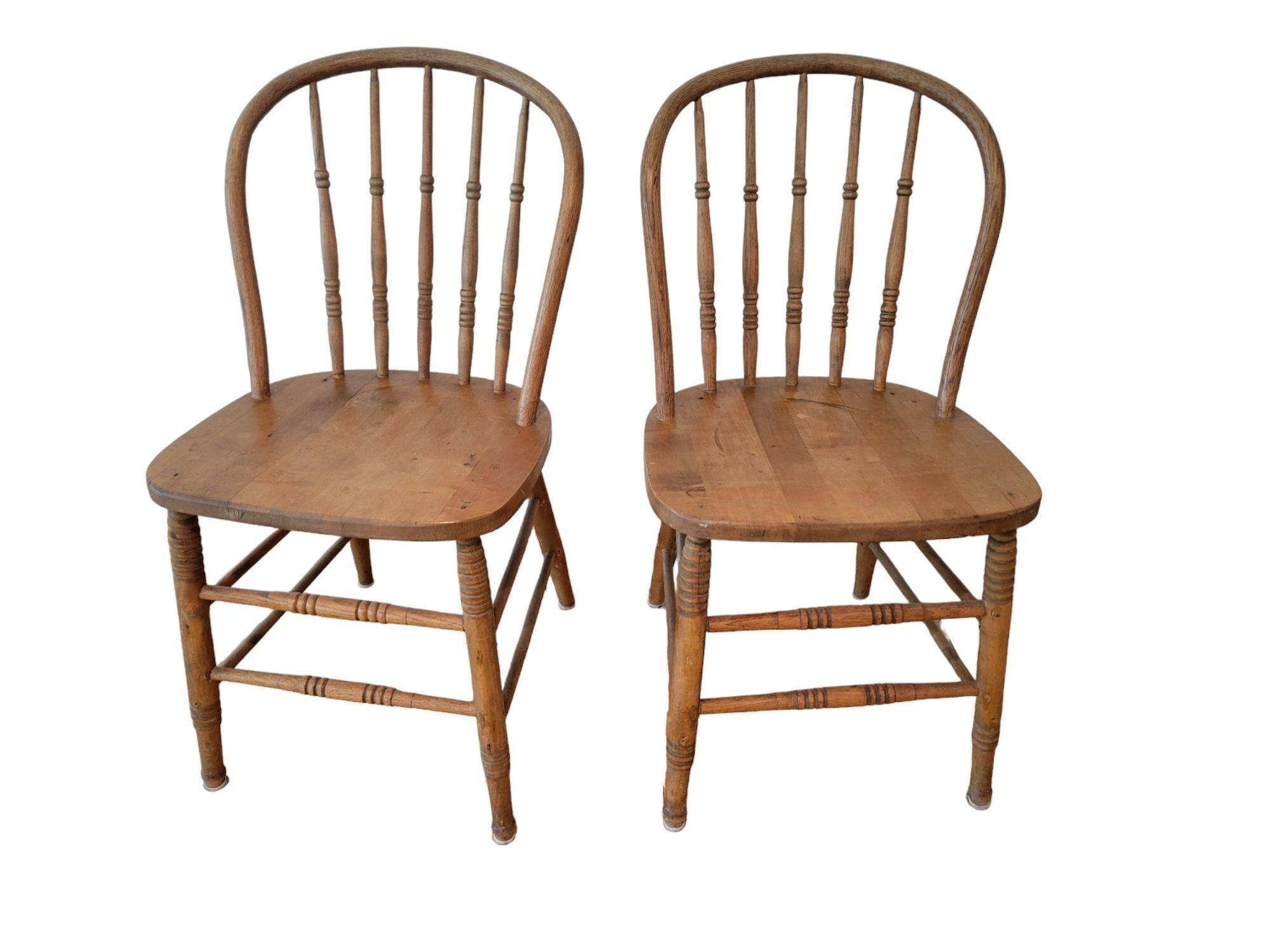 Pair Antique Wooden Chairs