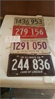 LICENSE PLATES, 1956, 57, 58, 59