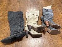 3 PAIR OF HEELED BOOTS SZ 6.5/7