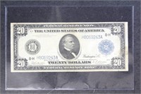 US Paper Money 1914 $20 Large Sized Note, circulat