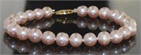 14kt Gold 7mm Rose Freshwater Pearl Bracelet