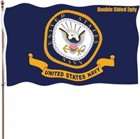 US Navy Emblem Flag 3X5 Outdoor Double Sided 3ply