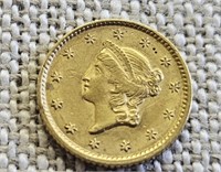 1851 US $1 Gold Liberty Coin