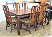 Asian Inspired Dining Set- Table & 6 Chairs