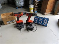 2 BLACK AND DECKER DRILLS W/ BATTERY CHARGER