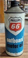 PHILLIPS 66 OUTBOARD MOTOR OIL EMPTY TIN CAN