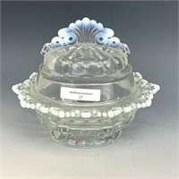 Westmoreland French Opal Ring & Petal Covered Dish