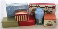 Tray Lot of Assorted Metal Tins