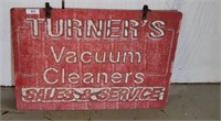 DOUBLE SIDED VINTAGE TURNERS VACUUM SIGN