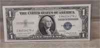 1937 Series G Blue Seal One Dollar Bill