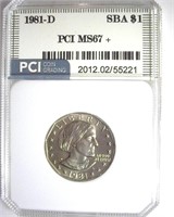 1981-D Susan B Anthony MS67+ LISTS $475 IN 67