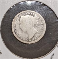 1899 Canadian Sterling Silver 10-Cent Dime Coin