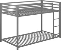 Twin over Twin DHP Miles Metal Bunk Bed- Silver
