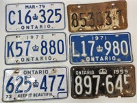 BOX OF OLD LICENSE PLATES