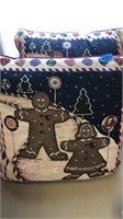 2 Decorative gingerbread men throw pillows