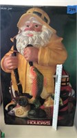 Home For the Holidays Cookie Jar Fishing Santa