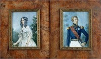 TWO MINIATURE FRAMED PORTRAITS