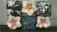 Metal Floral Wall Decoration, Approx. 27"×18"