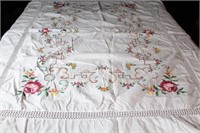 Crocheted & Cross Stitch Cotton Table Cloth