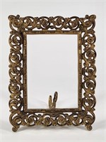 ANTIQUE ORNATE CAST IRON PICTURE FRAME