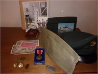 Korean War Items- 3 Caps-Picture-Dog Tag-Postcard-