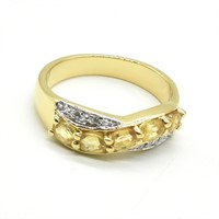 Gold plated Sil Yellow Sapphire(1.35ct) Ring